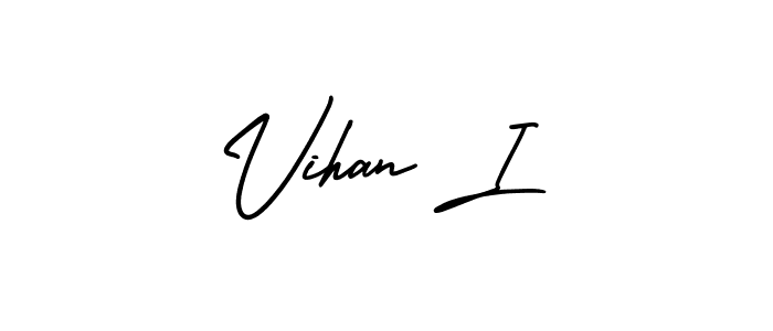 Create a beautiful signature design for name Vihan I. With this signature (AmerikaSignatureDemo-Regular) fonts, you can make a handwritten signature for free. Vihan I signature style 3 images and pictures png