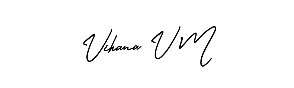 Create a beautiful signature design for name Vihana V M. With this signature (AmerikaSignatureDemo-Regular) fonts, you can make a handwritten signature for free. Vihana V M signature style 3 images and pictures png