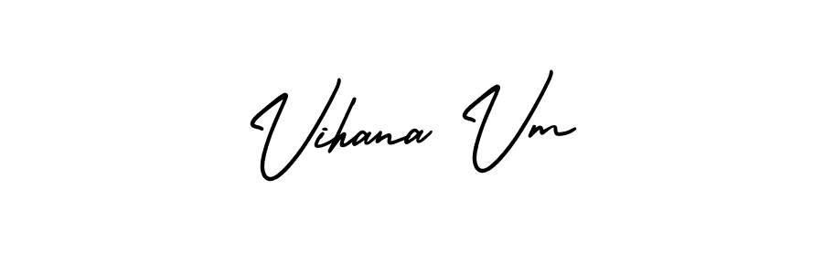 Vihana Vm stylish signature style. Best Handwritten Sign (AmerikaSignatureDemo-Regular) for my name. Handwritten Signature Collection Ideas for my name Vihana Vm. Vihana Vm signature style 3 images and pictures png