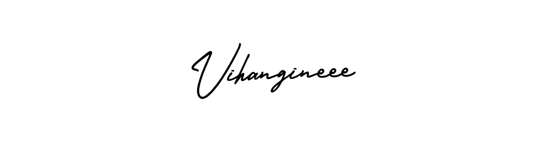 AmerikaSignatureDemo-Regular is a professional signature style that is perfect for those who want to add a touch of class to their signature. It is also a great choice for those who want to make their signature more unique. Get Vihangineee name to fancy signature for free. Vihangineee signature style 3 images and pictures png