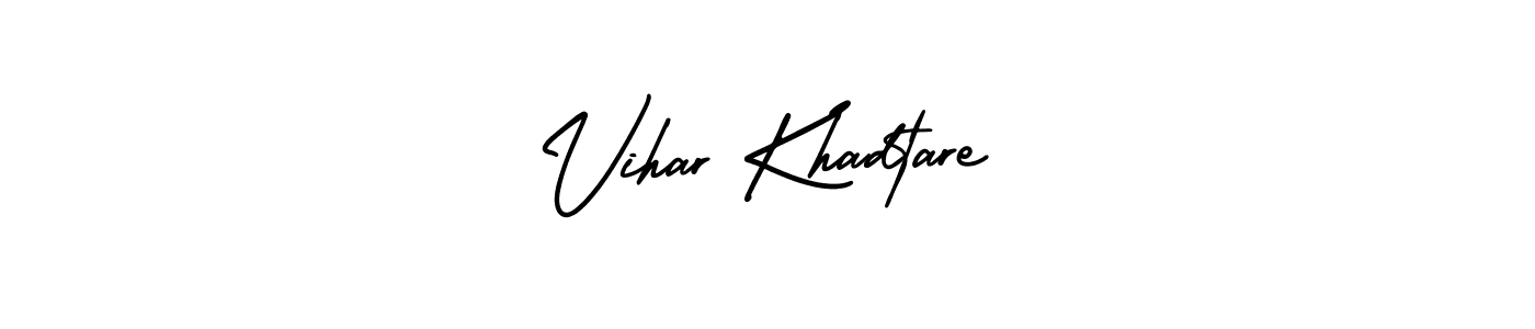 Make a beautiful signature design for name Vihar Khadtare. With this signature (AmerikaSignatureDemo-Regular) style, you can create a handwritten signature for free. Vihar Khadtare signature style 3 images and pictures png