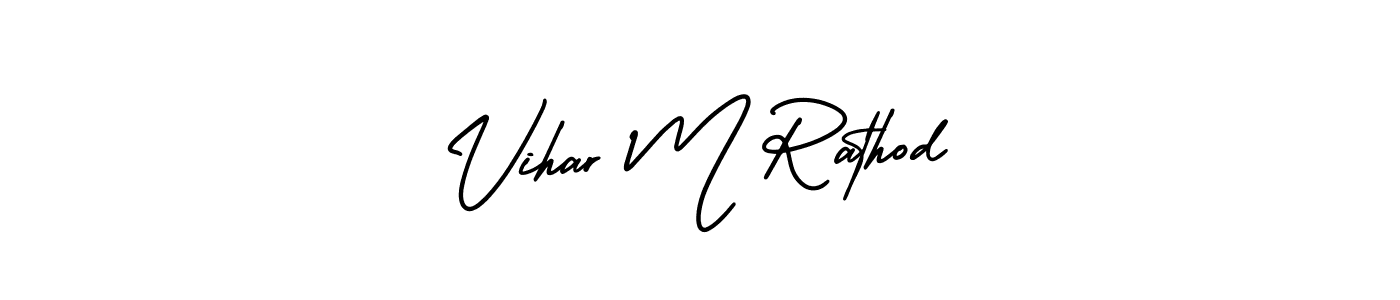 You can use this online signature creator to create a handwritten signature for the name Vihar M Rathod. This is the best online autograph maker. Vihar M Rathod signature style 3 images and pictures png