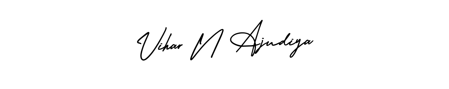 Also we have Vihar N Ajudiya name is the best signature style. Create professional handwritten signature collection using AmerikaSignatureDemo-Regular autograph style. Vihar N Ajudiya signature style 3 images and pictures png