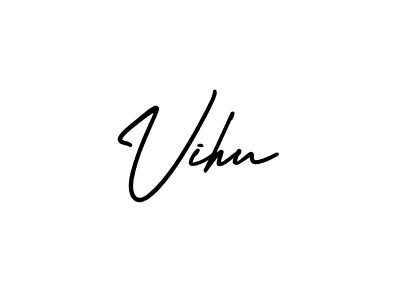 Make a beautiful signature design for name Vihu. With this signature (AmerikaSignatureDemo-Regular) style, you can create a handwritten signature for free. Vihu signature style 3 images and pictures png