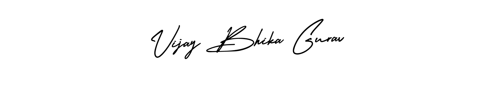 You should practise on your own different ways (AmerikaSignatureDemo-Regular) to write your name (Vijay Bhika Gurav) in signature. don't let someone else do it for you. Vijay Bhika Gurav signature style 3 images and pictures png