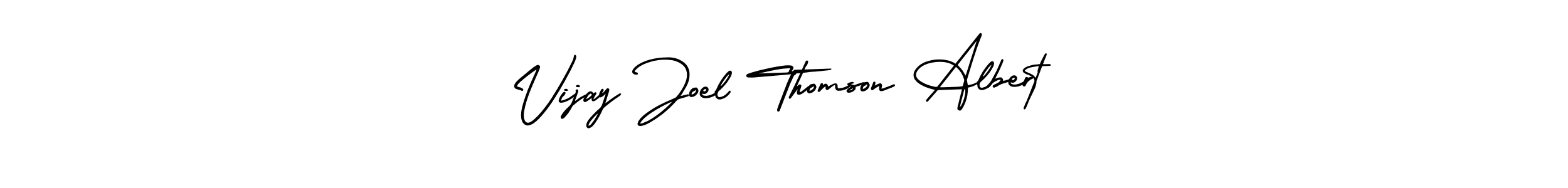 Similarly AmerikaSignatureDemo-Regular is the best handwritten signature design. Signature creator online .You can use it as an online autograph creator for name Vijay Joel Thomson Albert. Vijay Joel Thomson Albert signature style 3 images and pictures png