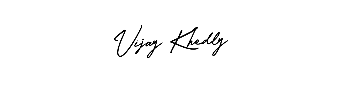 Use a signature maker to create a handwritten signature online. With this signature software, you can design (AmerikaSignatureDemo-Regular) your own signature for name Vijay Khedly. Vijay Khedly signature style 3 images and pictures png