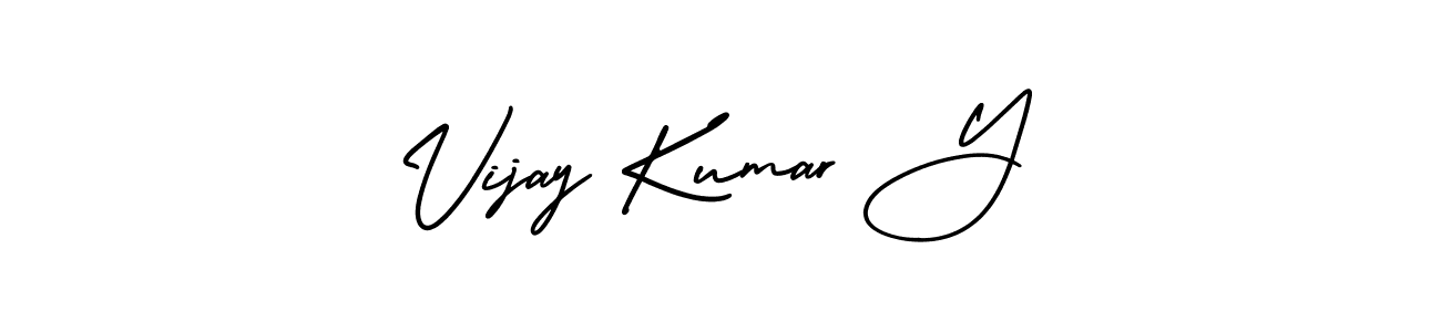 Make a beautiful signature design for name Vijay Kumar Y. With this signature (AmerikaSignatureDemo-Regular) style, you can create a handwritten signature for free. Vijay Kumar Y signature style 3 images and pictures png