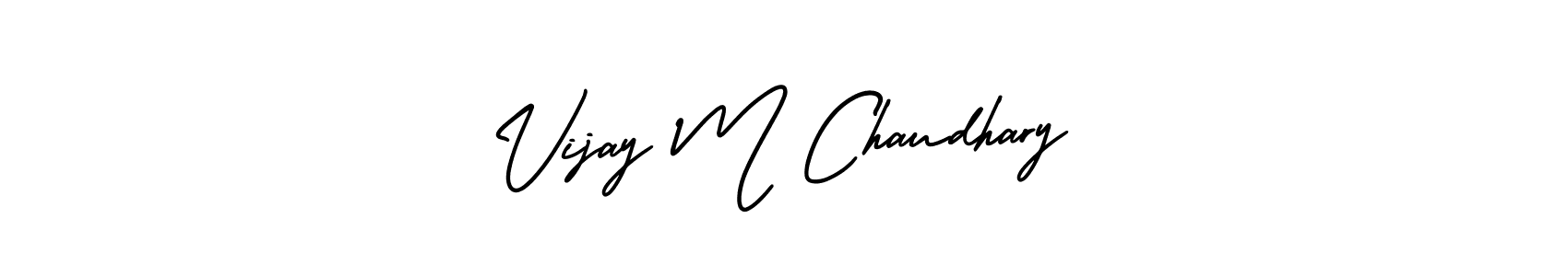 This is the best signature style for the Vijay M Chaudhary name. Also you like these signature font (AmerikaSignatureDemo-Regular). Mix name signature. Vijay M Chaudhary signature style 3 images and pictures png