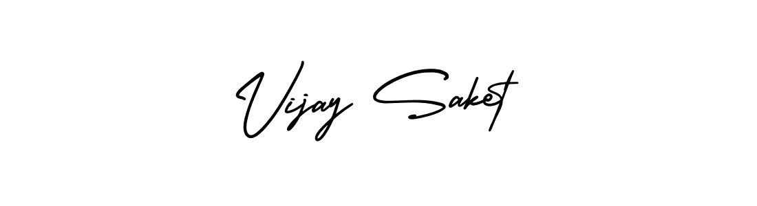 Use a signature maker to create a handwritten signature online. With this signature software, you can design (AmerikaSignatureDemo-Regular) your own signature for name Vijay Saket. Vijay Saket signature style 3 images and pictures png