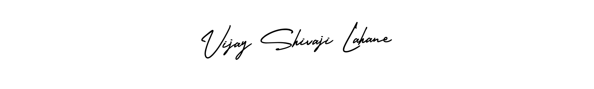 You should practise on your own different ways (AmerikaSignatureDemo-Regular) to write your name (Vijay Shivaji Lahane) in signature. don't let someone else do it for you. Vijay Shivaji Lahane signature style 3 images and pictures png