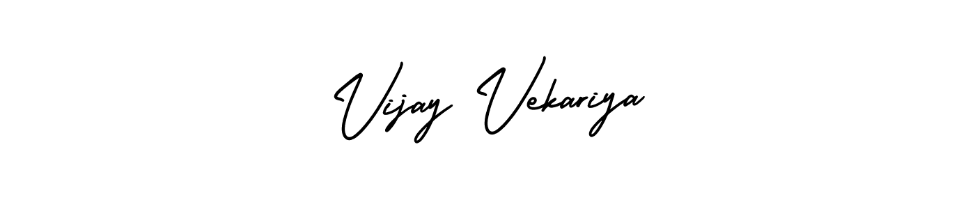 You should practise on your own different ways (AmerikaSignatureDemo-Regular) to write your name (Vijay Vekariya) in signature. don't let someone else do it for you. Vijay Vekariya signature style 3 images and pictures png