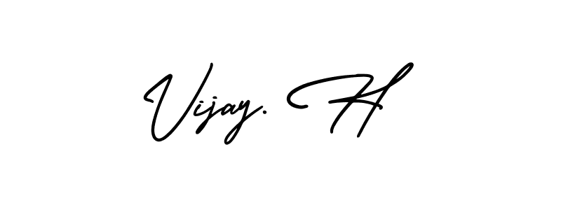 Make a beautiful signature design for name Vijay. H. With this signature (AmerikaSignatureDemo-Regular) style, you can create a handwritten signature for free. Vijay. H signature style 3 images and pictures png