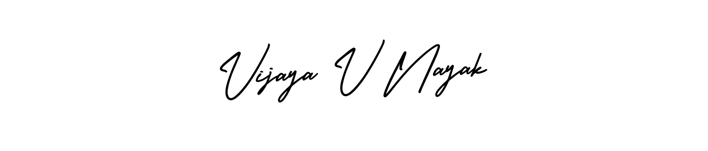 The best way (AmerikaSignatureDemo-Regular) to make a short signature is to pick only two or three words in your name. The name Vijaya V Nayak include a total of six letters. For converting this name. Vijaya V Nayak signature style 3 images and pictures png