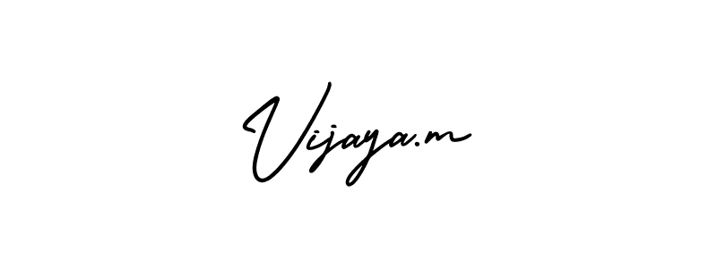 Vijaya.m stylish signature style. Best Handwritten Sign (AmerikaSignatureDemo-Regular) for my name. Handwritten Signature Collection Ideas for my name Vijaya.m. Vijaya.m signature style 3 images and pictures png