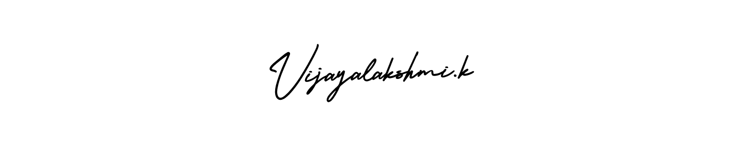 Create a beautiful signature design for name Vijayalakshmi.k. With this signature (AmerikaSignatureDemo-Regular) fonts, you can make a handwritten signature for free. Vijayalakshmi.k signature style 3 images and pictures png