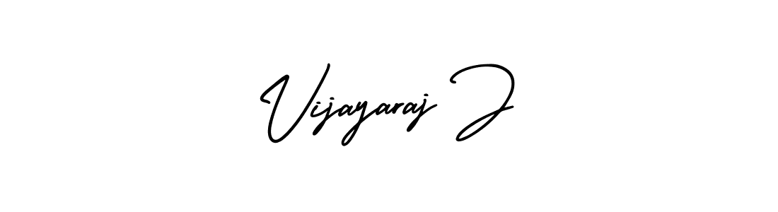 The best way (AmerikaSignatureDemo-Regular) to make a short signature is to pick only two or three words in your name. The name Vijayaraj J include a total of six letters. For converting this name. Vijayaraj J signature style 3 images and pictures png
