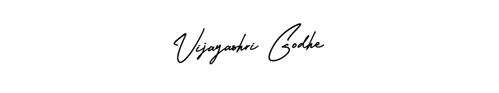 AmerikaSignatureDemo-Regular is a professional signature style that is perfect for those who want to add a touch of class to their signature. It is also a great choice for those who want to make their signature more unique. Get Vijayashri Godhe name to fancy signature for free. Vijayashri Godhe signature style 3 images and pictures png