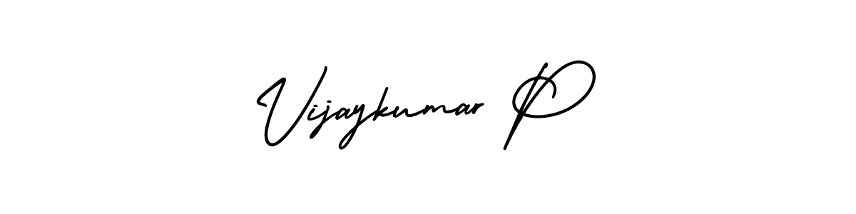 Create a beautiful signature design for name Vijaykumar P. With this signature (AmerikaSignatureDemo-Regular) fonts, you can make a handwritten signature for free. Vijaykumar P signature style 3 images and pictures png