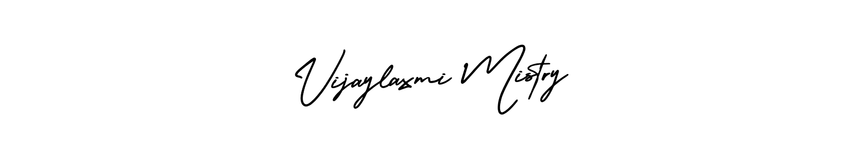 The best way (AmerikaSignatureDemo-Regular) to make a short signature is to pick only two or three words in your name. The name Vijaylaxmi Mistry include a total of six letters. For converting this name. Vijaylaxmi Mistry signature style 3 images and pictures png