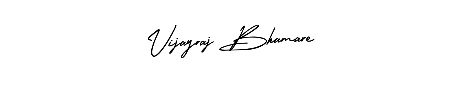 You should practise on your own different ways (AmerikaSignatureDemo-Regular) to write your name (Vijayraj Bhamare) in signature. don't let someone else do it for you. Vijayraj Bhamare signature style 3 images and pictures png