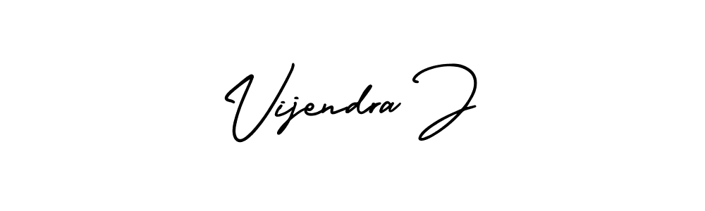 Vijendra J stylish signature style. Best Handwritten Sign (AmerikaSignatureDemo-Regular) for my name. Handwritten Signature Collection Ideas for my name Vijendra J. Vijendra J signature style 3 images and pictures png