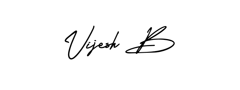Design your own signature with our free online signature maker. With this signature software, you can create a handwritten (AmerikaSignatureDemo-Regular) signature for name Vijesh B. Vijesh B signature style 3 images and pictures png