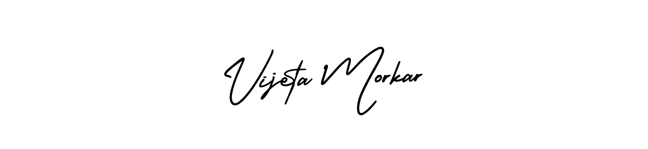 Make a short Vijeta Morkar signature style. Manage your documents anywhere anytime using AmerikaSignatureDemo-Regular. Create and add eSignatures, submit forms, share and send files easily. Vijeta Morkar signature style 3 images and pictures png