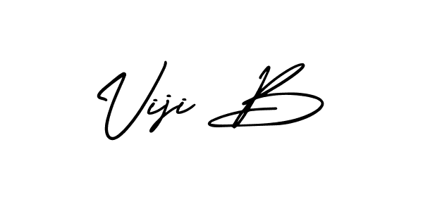 Use a signature maker to create a handwritten signature online. With this signature software, you can design (AmerikaSignatureDemo-Regular) your own signature for name Viji B. Viji B signature style 3 images and pictures png