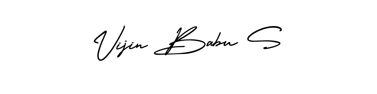 Use a signature maker to create a handwritten signature online. With this signature software, you can design (AmerikaSignatureDemo-Regular) your own signature for name Vijin Babu S. Vijin Babu S signature style 3 images and pictures png