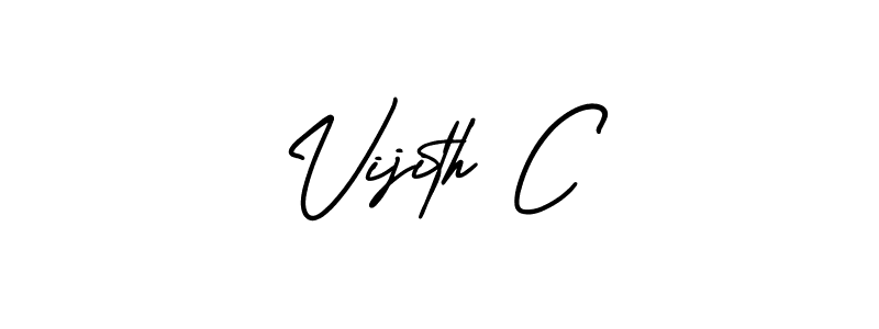 You should practise on your own different ways (AmerikaSignatureDemo-Regular) to write your name (Vijith C) in signature. don't let someone else do it for you. Vijith C signature style 3 images and pictures png