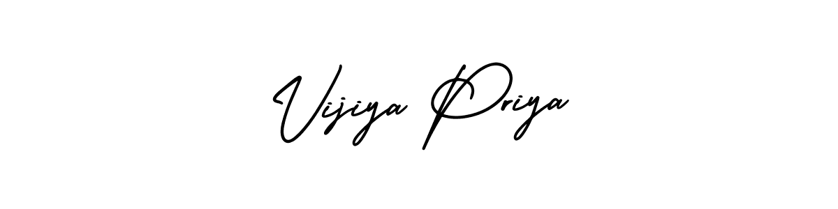 The best way (AmerikaSignatureDemo-Regular) to make a short signature is to pick only two or three words in your name. The name Vijiya Priya include a total of six letters. For converting this name. Vijiya Priya signature style 3 images and pictures png