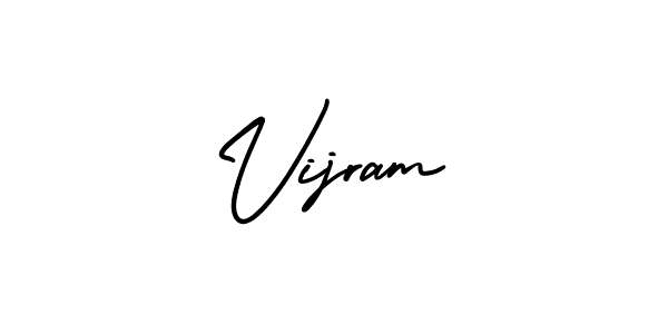 if you are searching for the best signature style for your name Vijram. so please give up your signature search. here we have designed multiple signature styles  using AmerikaSignatureDemo-Regular. Vijram signature style 3 images and pictures png