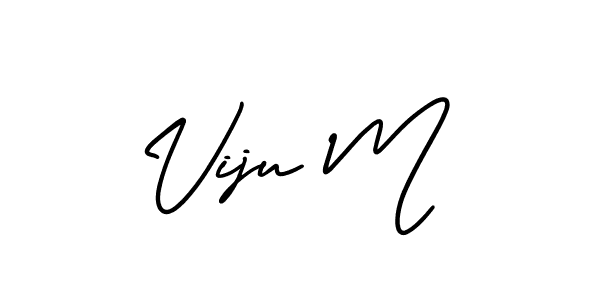 if you are searching for the best signature style for your name Viju M. so please give up your signature search. here we have designed multiple signature styles  using AmerikaSignatureDemo-Regular. Viju M signature style 3 images and pictures png