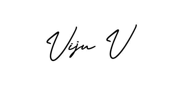 Viju V stylish signature style. Best Handwritten Sign (AmerikaSignatureDemo-Regular) for my name. Handwritten Signature Collection Ideas for my name Viju V. Viju V signature style 3 images and pictures png