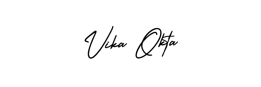 How to Draw Vika Okta signature style? AmerikaSignatureDemo-Regular is a latest design signature styles for name Vika Okta. Vika Okta signature style 3 images and pictures png