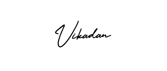 Make a beautiful signature design for name Vikadan. With this signature (AmerikaSignatureDemo-Regular) style, you can create a handwritten signature for free. Vikadan signature style 3 images and pictures png
