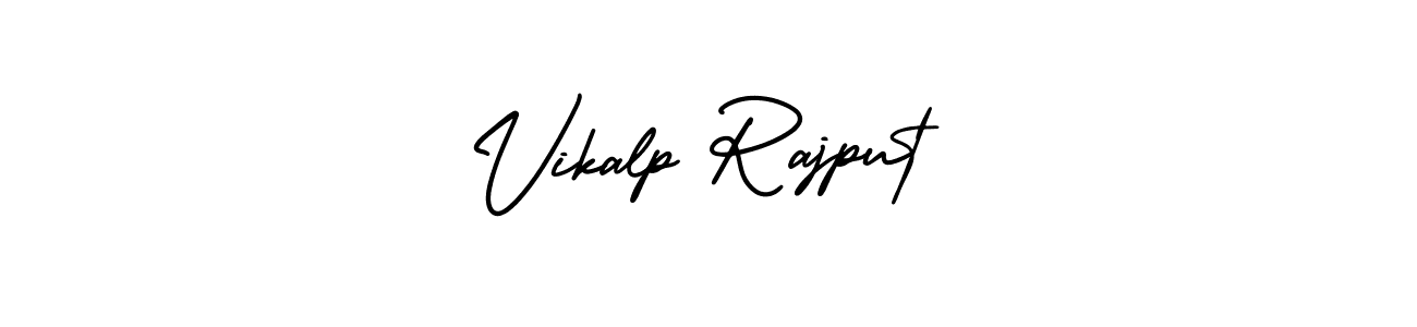 The best way (AmerikaSignatureDemo-Regular) to make a short signature is to pick only two or three words in your name. The name Vikalp Rajput include a total of six letters. For converting this name. Vikalp Rajput signature style 3 images and pictures png