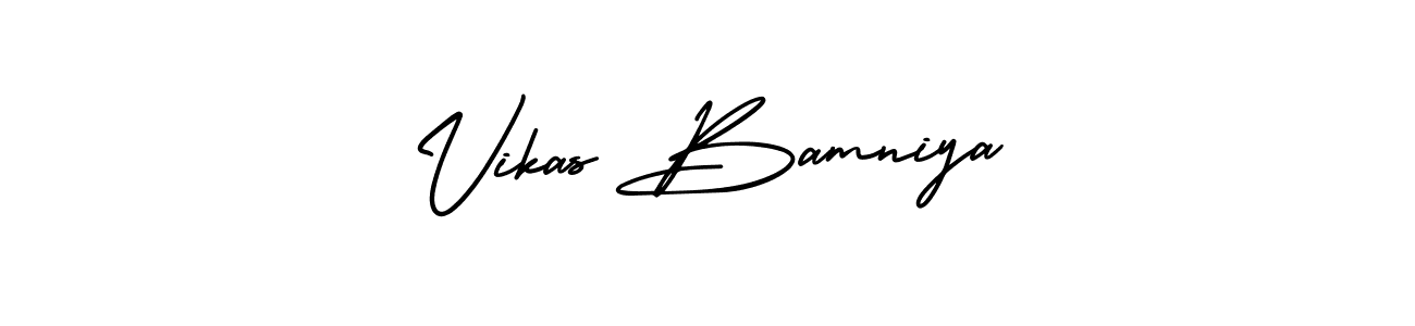 It looks lik you need a new signature style for name Vikas Bamniya. Design unique handwritten (AmerikaSignatureDemo-Regular) signature with our free signature maker in just a few clicks. Vikas Bamniya signature style 3 images and pictures png