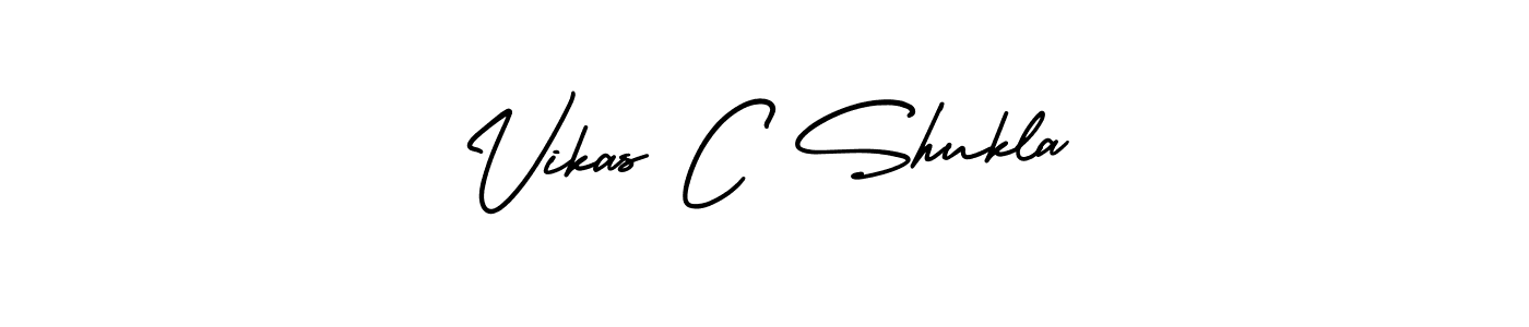 Make a beautiful signature design for name Vikas C Shukla. With this signature (AmerikaSignatureDemo-Regular) style, you can create a handwritten signature for free. Vikas C Shukla signature style 3 images and pictures png