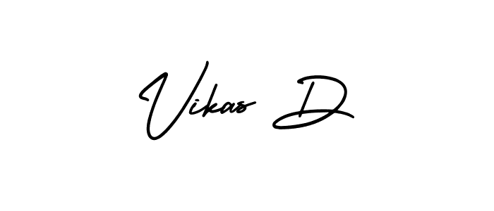 Also we have Vikas D name is the best signature style. Create professional handwritten signature collection using AmerikaSignatureDemo-Regular autograph style. Vikas D signature style 3 images and pictures png