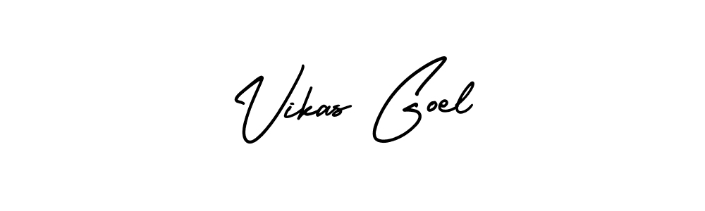 You should practise on your own different ways (AmerikaSignatureDemo-Regular) to write your name (Vikas Goel) in signature. don't let someone else do it for you. Vikas Goel signature style 3 images and pictures png