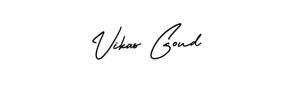 The best way (AmerikaSignatureDemo-Regular) to make a short signature is to pick only two or three words in your name. The name Vikas Goud include a total of six letters. For converting this name. Vikas Goud signature style 3 images and pictures png