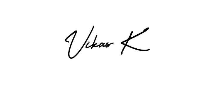 How to make Vikas K name signature. Use AmerikaSignatureDemo-Regular style for creating short signs online. This is the latest handwritten sign. Vikas K signature style 3 images and pictures png
