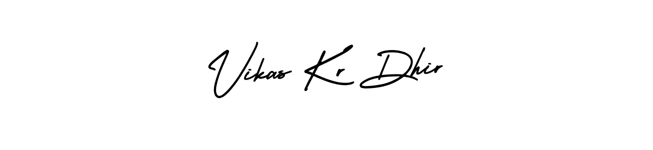 The best way (AmerikaSignatureDemo-Regular) to make a short signature is to pick only two or three words in your name. The name Vikas Kr Dhir include a total of six letters. For converting this name. Vikas Kr Dhir signature style 3 images and pictures png