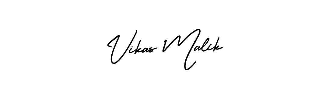 How to make Vikas Malik name signature. Use AmerikaSignatureDemo-Regular style for creating short signs online. This is the latest handwritten sign. Vikas Malik signature style 3 images and pictures png