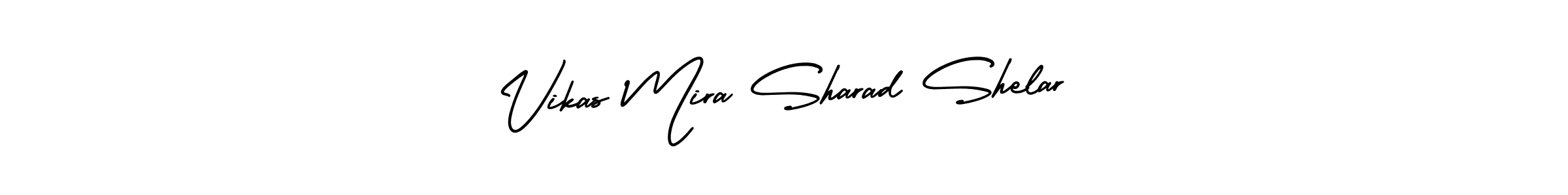 Create a beautiful signature design for name Vikas Mira Sharad Shelar. With this signature (AmerikaSignatureDemo-Regular) fonts, you can make a handwritten signature for free. Vikas Mira Sharad Shelar signature style 3 images and pictures png