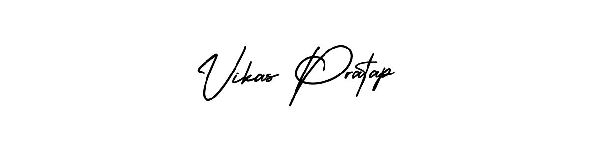 The best way (AmerikaSignatureDemo-Regular) to make a short signature is to pick only two or three words in your name. The name Vikas Pratap include a total of six letters. For converting this name. Vikas Pratap signature style 3 images and pictures png