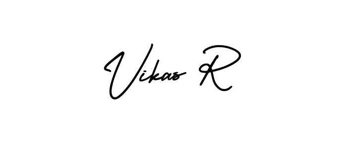 You should practise on your own different ways (AmerikaSignatureDemo-Regular) to write your name (Vikas R) in signature. don't let someone else do it for you. Vikas R signature style 3 images and pictures png