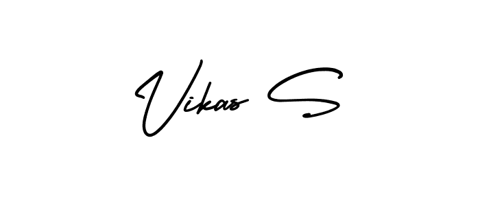 How to make Vikas S name signature. Use AmerikaSignatureDemo-Regular style for creating short signs online. This is the latest handwritten sign. Vikas S signature style 3 images and pictures png